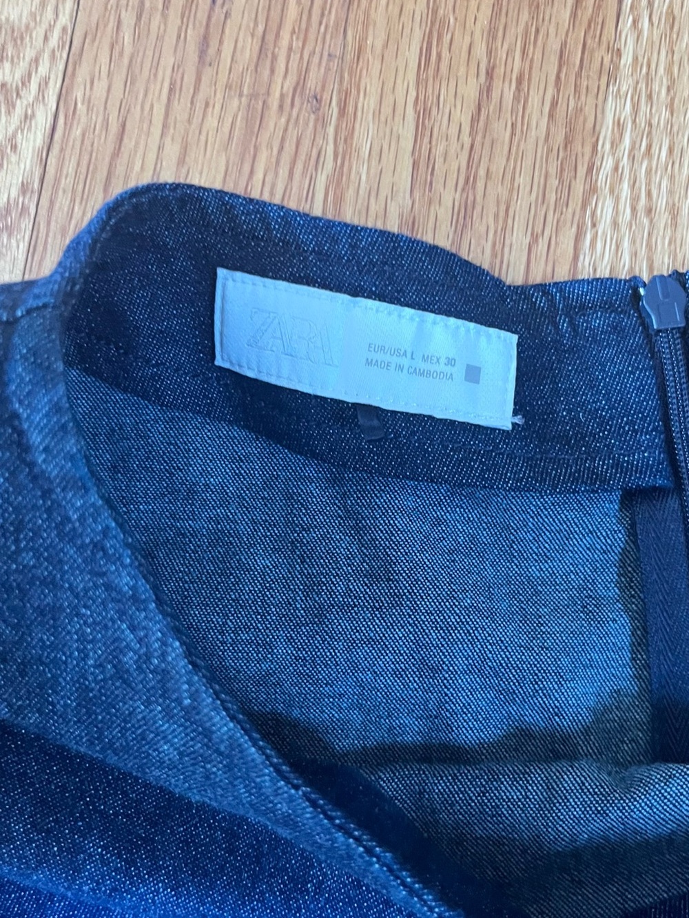 Zara Denim Gathered Waist Women's Midi Dress - Picture 3 of 4